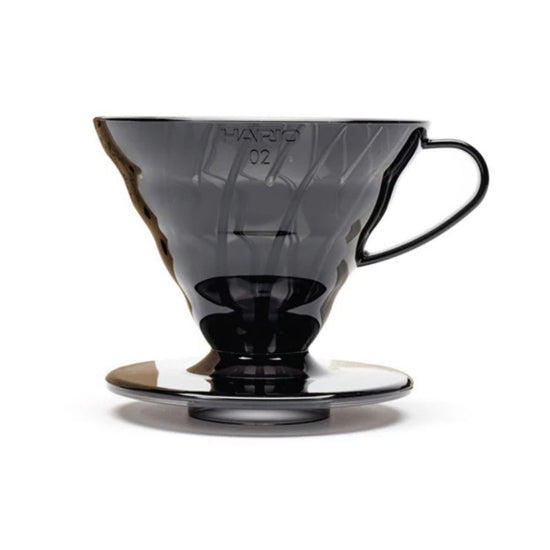 HARIO COFFEE DRIPPER V60 02 WITH FILTERS & SCOOP - BLACK PLASTIC