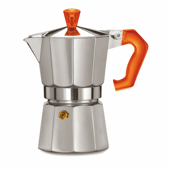 PEZZETTI ITALEXPRESS ALUMINIUM MOKA POT - 3 CUP RED POLYCARBONATE HANDLE