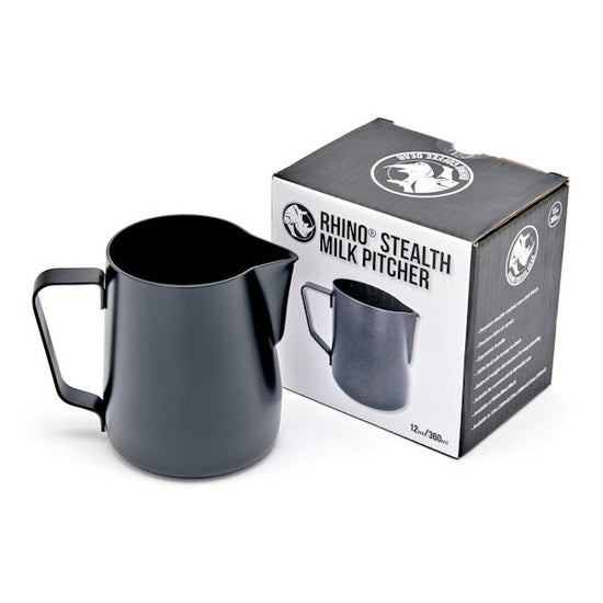 RHINOWARES BLACK STEALTH MILK PITCHER 350ML