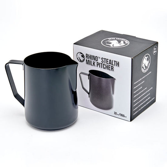 RHINOWARES BLACK STEALTH MILK PITCHER 1000ML